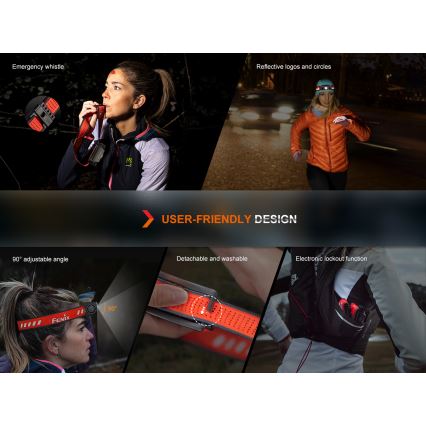 Fenix HM62TMGM - Lanterna de cabeça LED com regulação LED/USB IP68 1200 brilhante 280 h 3400 mAh