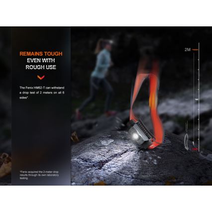 Fenix HM62TMGM - Lanterna de cabeça LED com regulação LED/USB IP68 1200 brilhante 280 h 3400 mAh
