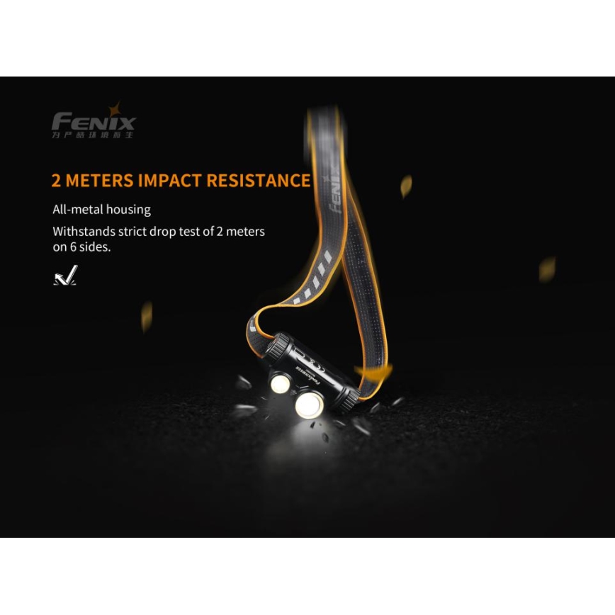 Fenix HM65R - Lanterna de cabeça recarregável LED 2xLED/2xCR123A IP68 1400 lm 300 hrs