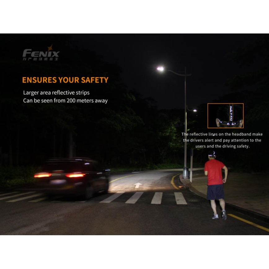 Fenix HM65R - Lanterna de cabeça recarregável LED 2xLED/2xCR123A IP68 1400 lm 300 hrs