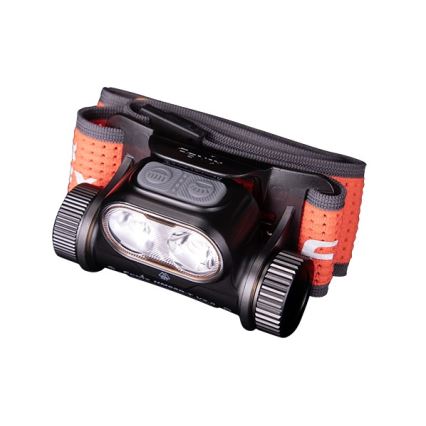 Fenix HM65RTV20BLC- Lanterna de cabeça LED com regulação LED/USB/2xCR123A IP68 3400 mAh preto/laranja