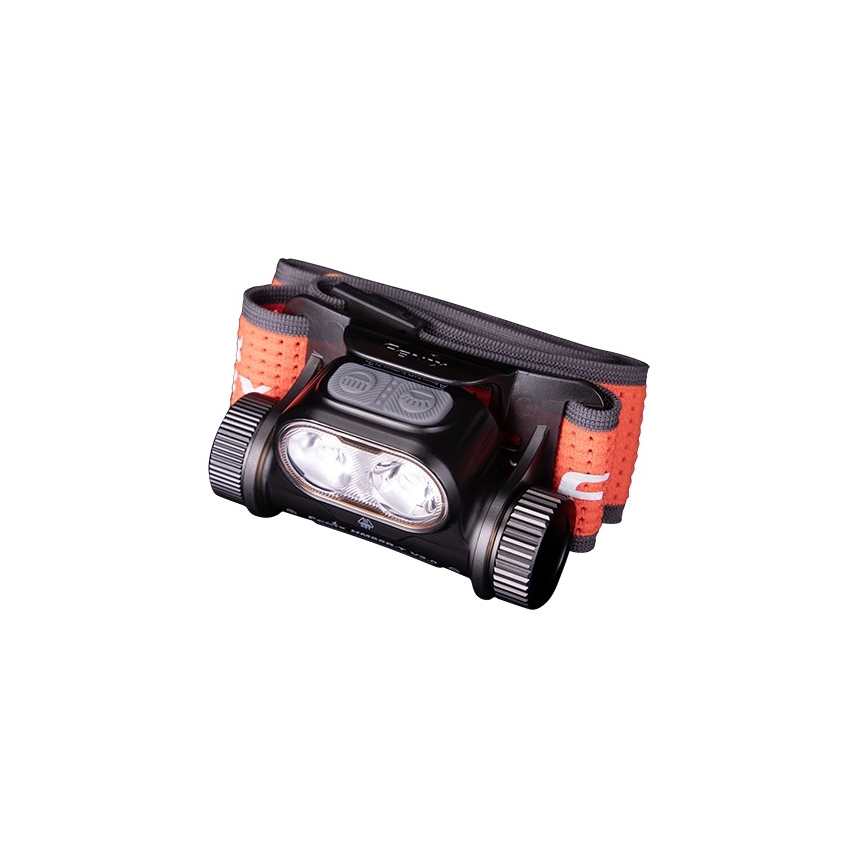 Fenix HM65RTV20BLC- Lanterna de cabeça LED com regulação LED/USB/2xCR123A IP68 3400 mAh preto/laranja
