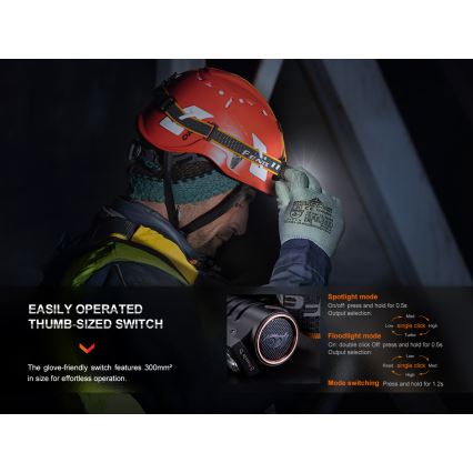 Fenix HM71R - Lanterna de cabeça recarregável LED LED/USB IP68 2700 lm 400 h