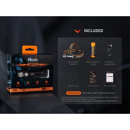 Fenix HM71R - Lanterna de cabeça recarregável LED LED/USB IP68 2700 lm 400 h