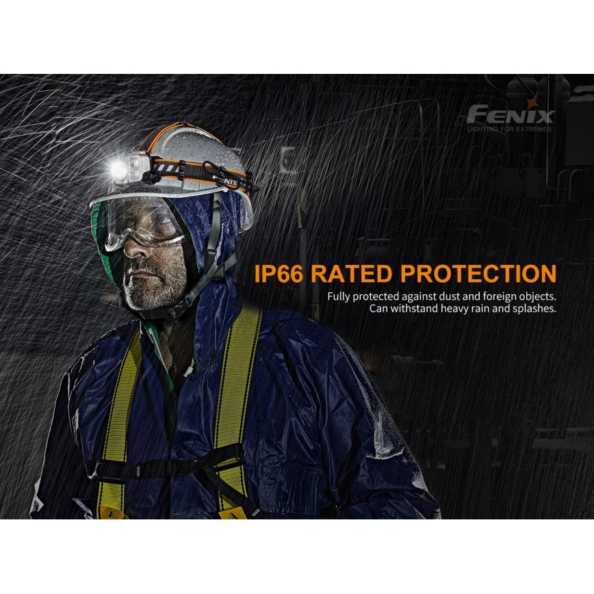 Fenix HP16R1250 - Lanterna de cabeça recarregável LED 3xLED/4xAA IP66 1250 lm 600 h