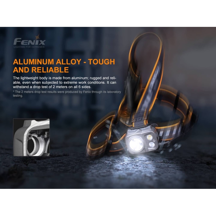Fenix HP25RV20- Lanterna de cabeça recarregável com regulação LED3xLeaED/1x21700 IP66 1600 lm 800 h