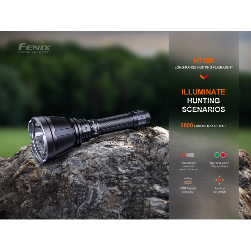 Fenix HT18R - Lanterna LED com regulação LED/1x21700 IP68 2800 Eu 42 h 5000 mAh