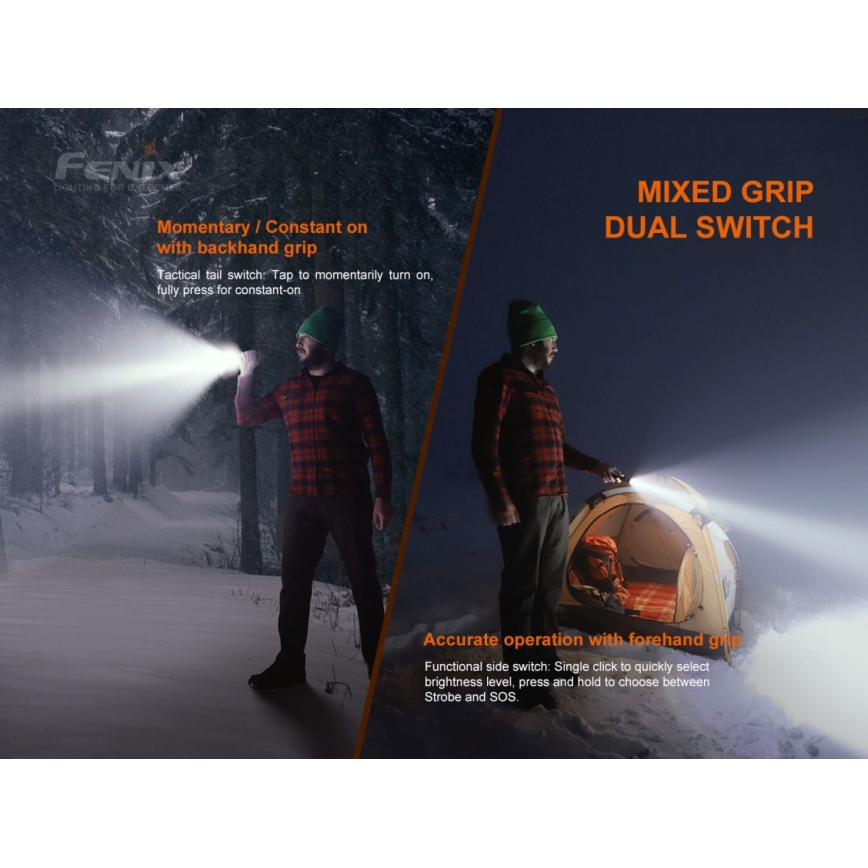 Fenix LD22V20 - Lanterna LED Recarregável LED/USB IP66 800 lm 220 hrs