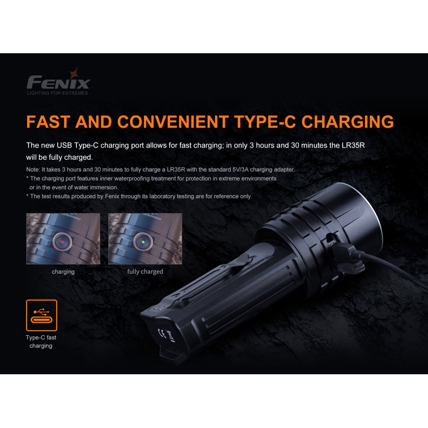 Fenix LR35R - Lanterna recarregável LED 6xLED/2x21700 IP68 10000 lm 80 hrs