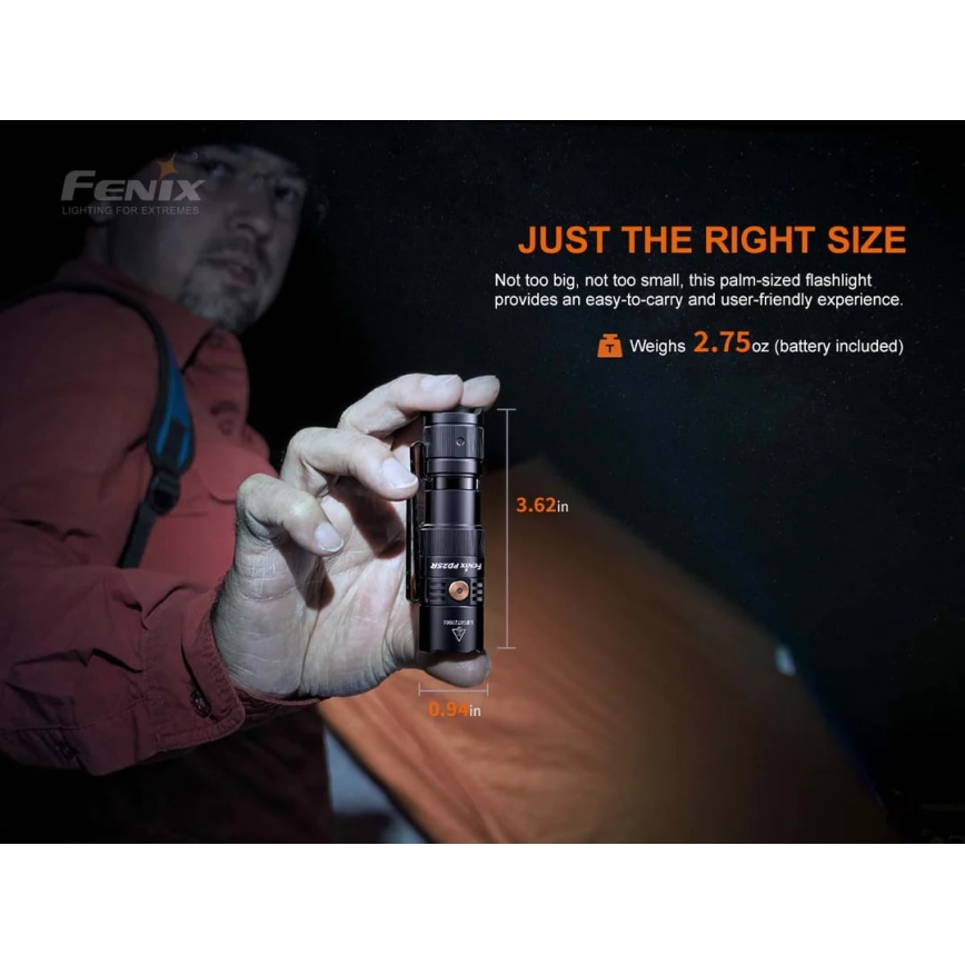 Fenix PD25R - Lanterna recarregável LED LED/USB/1xCR123A IP68 800 lm 70 h 700 mAh