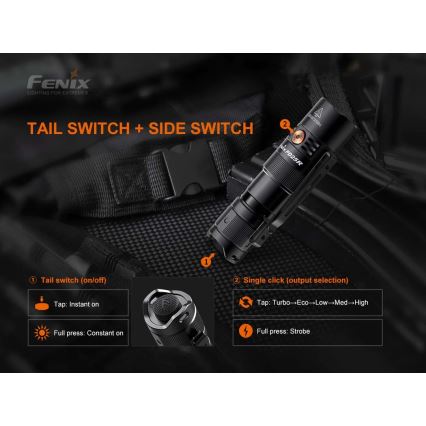 Fenix PD25R - Lanterna recarregável LED LED/USB/1xCR123A IP68 800 lm 70 h 700 mAh
