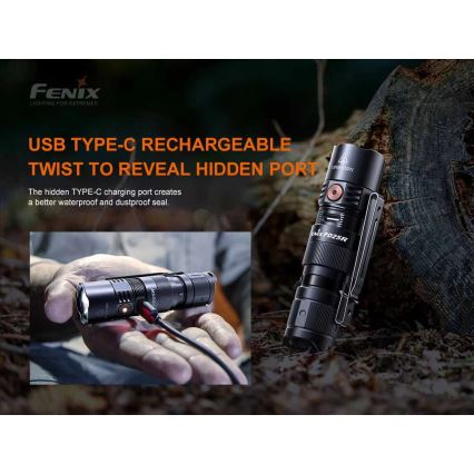 Fenix PD25R - Lanterna recarregável LED LED/USB/1xCR123A IP68 800 lm 70 h 700 mAh