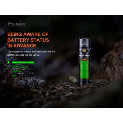 Fenix PD25R - Lanterna recarregável LED LED/USB/1xCR123A IP68 800 lm 70 h 700 mAh