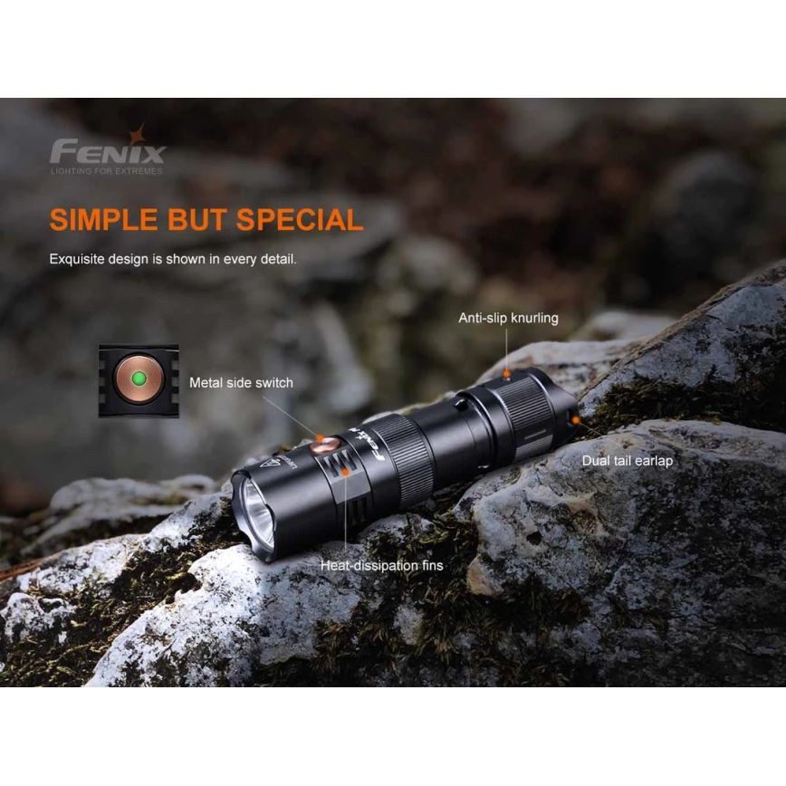 Fenix PD25R - Lanterna recarregável LED LED/USB/1xCR123A IP68 800 lm 70 h 700 mAh