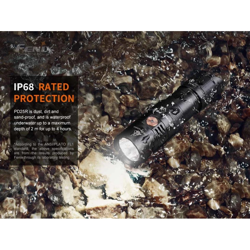 Fenix PD25R - Lanterna recarregável LED LED/USB/1xCR123A IP68 800 lm 70 h 700 mAh