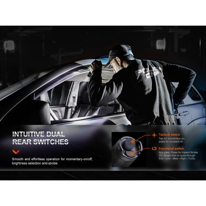 Fenix PD35R - Lanterna recarregável LED/USB/2xCR123A IP68 1700 lm 100 h 3400 mAh