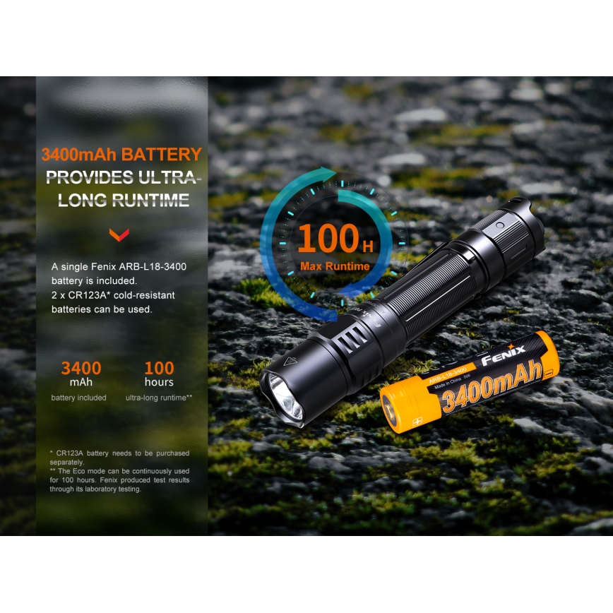 Fenix PD35R - Lanterna recarregável LED LED/USB/2xCR123A IP68 1700 lm 100 h 3400 mAh