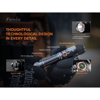 Fenix PD35V30 - Lanterna recarregável LED LED/USB/2xCR123A IP68 1700 brilhante 230 h 2600 mAh