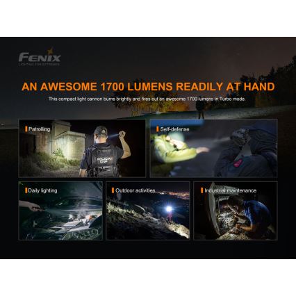 Fenix PD35V30 - Lanterna recarregável LED LED/USB/2xCR123A IP68 1700 brilhante 230 h 2600 mAh