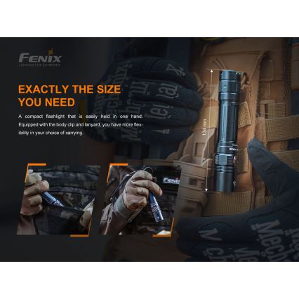 Fenix PD35V30 - Lanterna recarregável LED LED/USB/2xCR123A IP68 1700 brilhante 230 h 2600 mAh