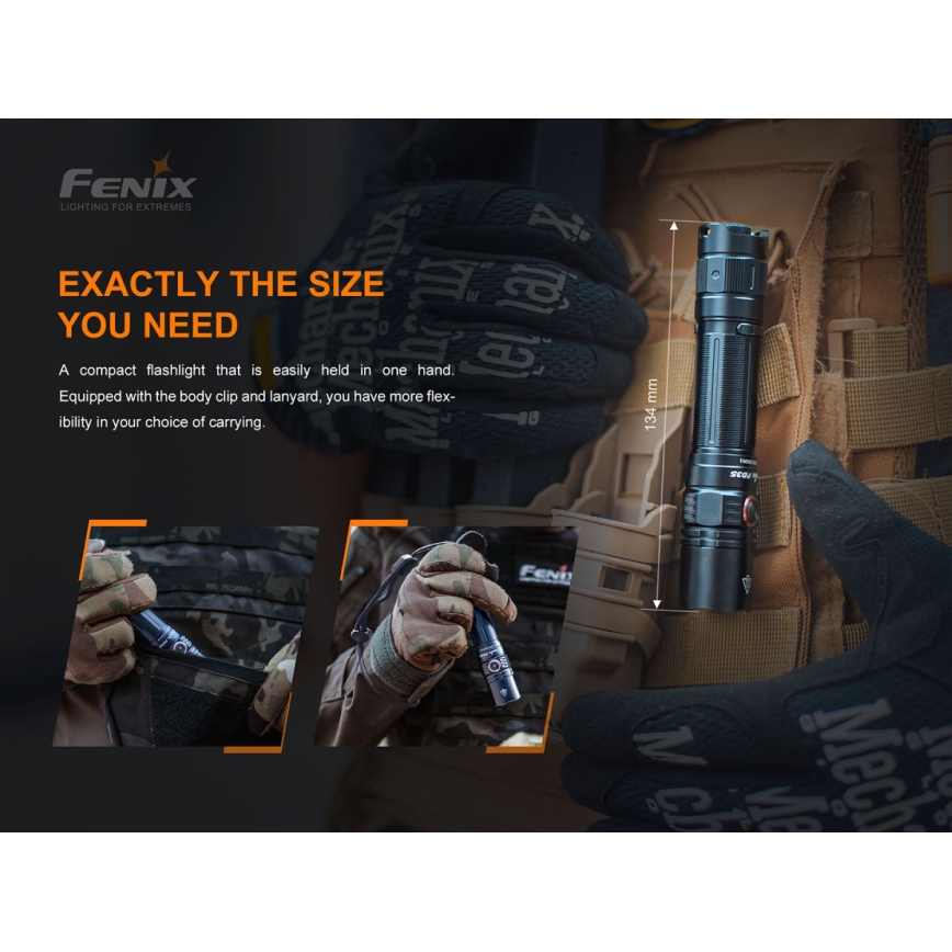 Fenix PD35V30 - Lanterna recarregável LED LED/USB/2xCR123A IP68 1700 brilhante 230 h 2600 mAh