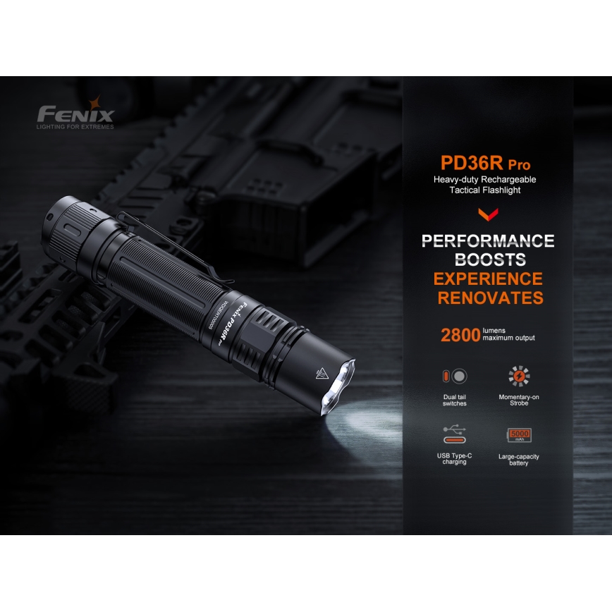 Fenix PD36RPRO - Lanterna tática recarregável LED LED/USB IP68 2800 lm 42 h
