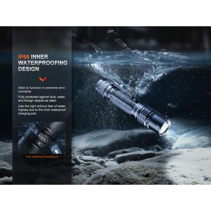Fenix PD36RPRO - Lanterna tática recarregável LED LED/USB IP68 2800 lm 42 h