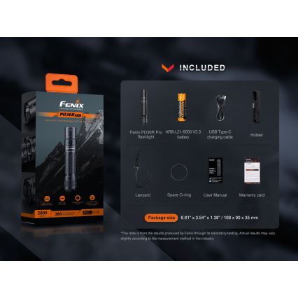 Fenix PD36RPRO - Lanterna tática recarregável LED LED/USB IP68 2800 lm 42 h