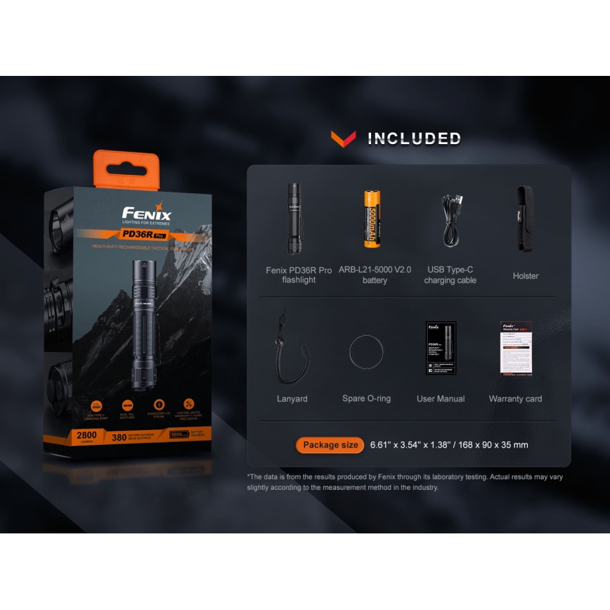 Fenix PD36RPRO - Lanterna tática recarregável LED LED/USB IP68 2800 lm 42 h