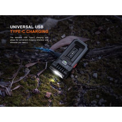 Fenix SW05RREDBLC - LED Regulação recarregável lanterna LED/USB IPX6 150 Eu 49 h preto