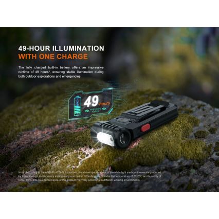 Fenix SW05RREDBLC - LED Regulação recarregável lanterna LED/USB IPX6 150 Eu 49 h preto