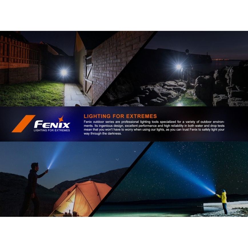 Fenix SW05RREDBLC - LED Regulação recarregável lanterna LED/USB IPX6 150 Eu 49 h preto