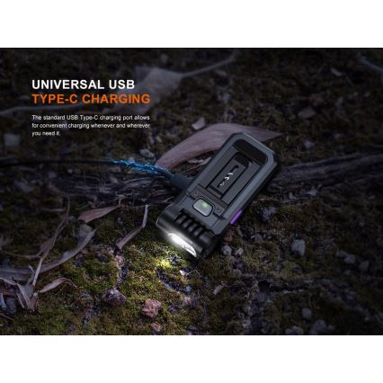 Fenix SW05RUVBLC - Lanterna LED com regulação LED/USB IPX6 150 lm 49 h 700 mAh preto