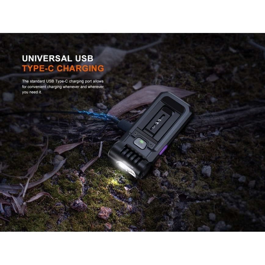 Fenix SW05RUVBLC - Lanterna LED com regulação LED/USB IPX6 150 lm 49 h 700 mAh preto