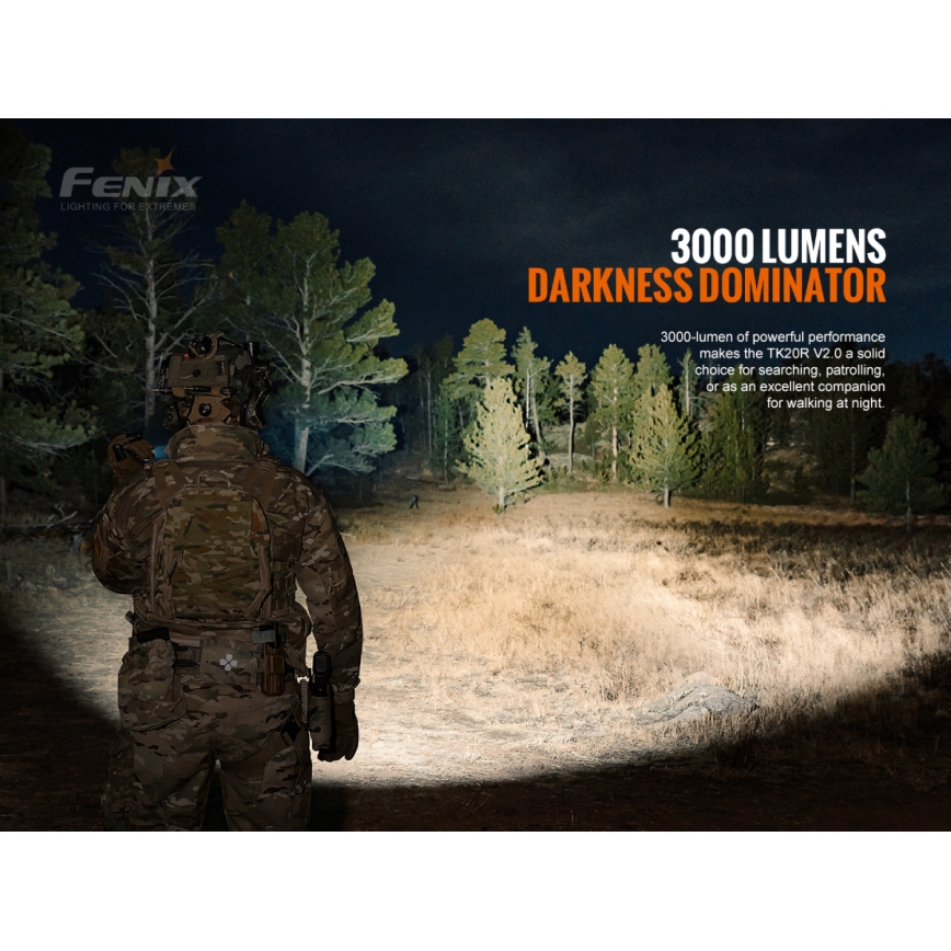 Fenix TK20RV20 - Lanterna LED táctica recarregável LED/USB IP68 3000 lm 48 h