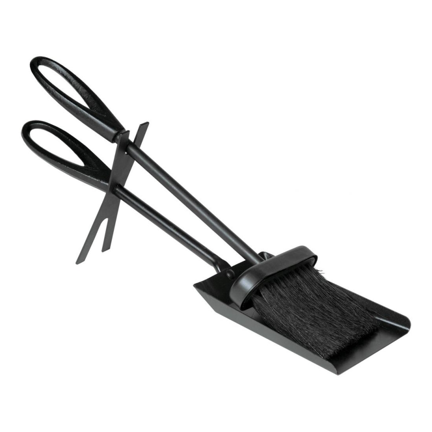 Ferramentas para a lareira 3 pçs preto