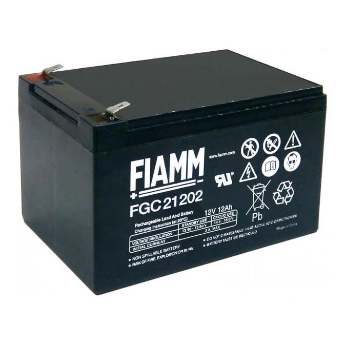 Fiamm FGC21202 - Acumulador cíclico de chumbo-ácido 12V/12Ah/faston 6,3mm