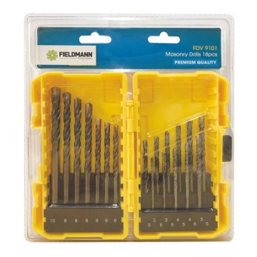 Fieldmann - Conjunto de brocas para alvenaria 18 pcs