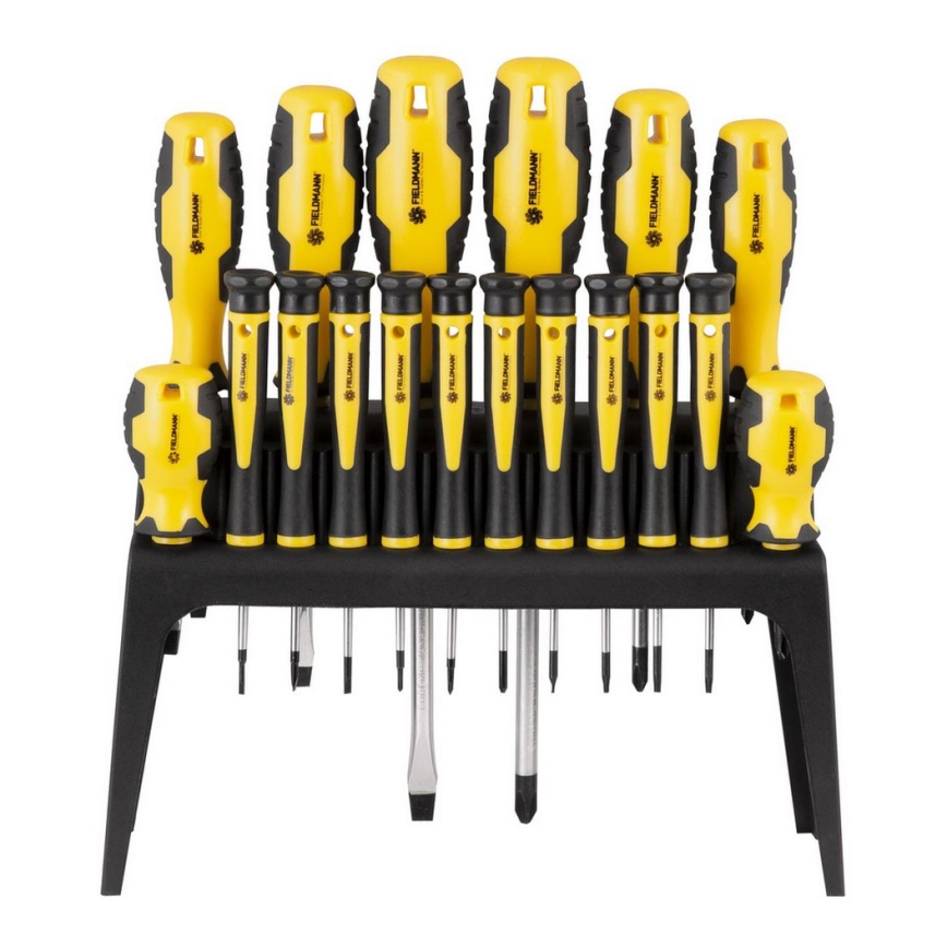 Fieldmann - Conjunto de chaves de fendas com um suporte 18 pcs