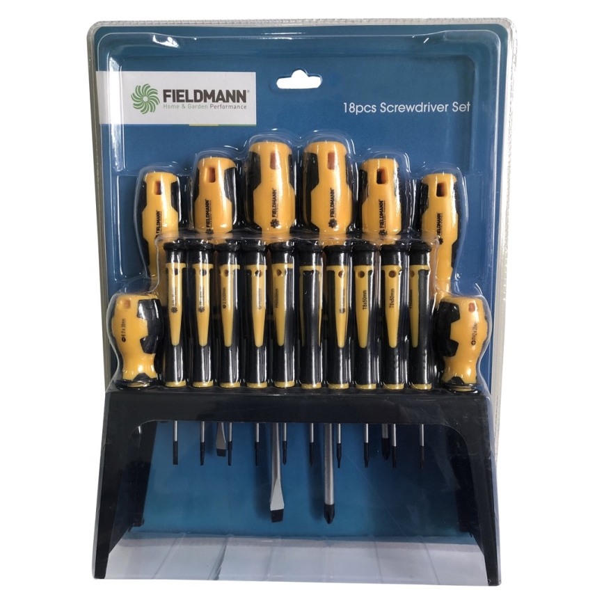 Fieldmann - Conjunto de chaves de fendas com um suporte 18 pcs