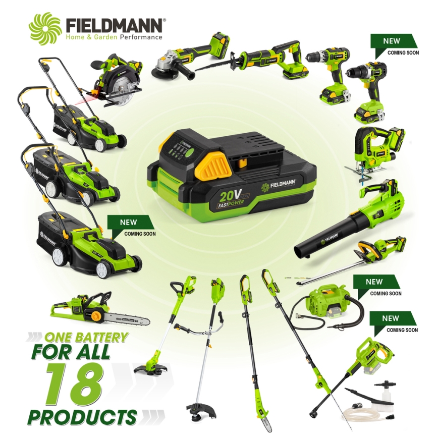 Fieldmann - Corta-relvas sem fios 2x20V