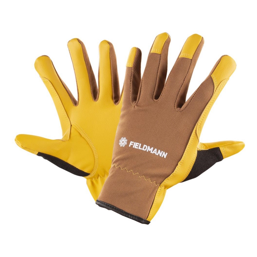Fieldmann - Luvas de trabalho amarelo/castanho