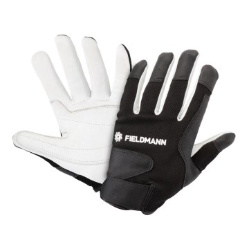 Fieldmann - Luvas de trabalho preto/branco