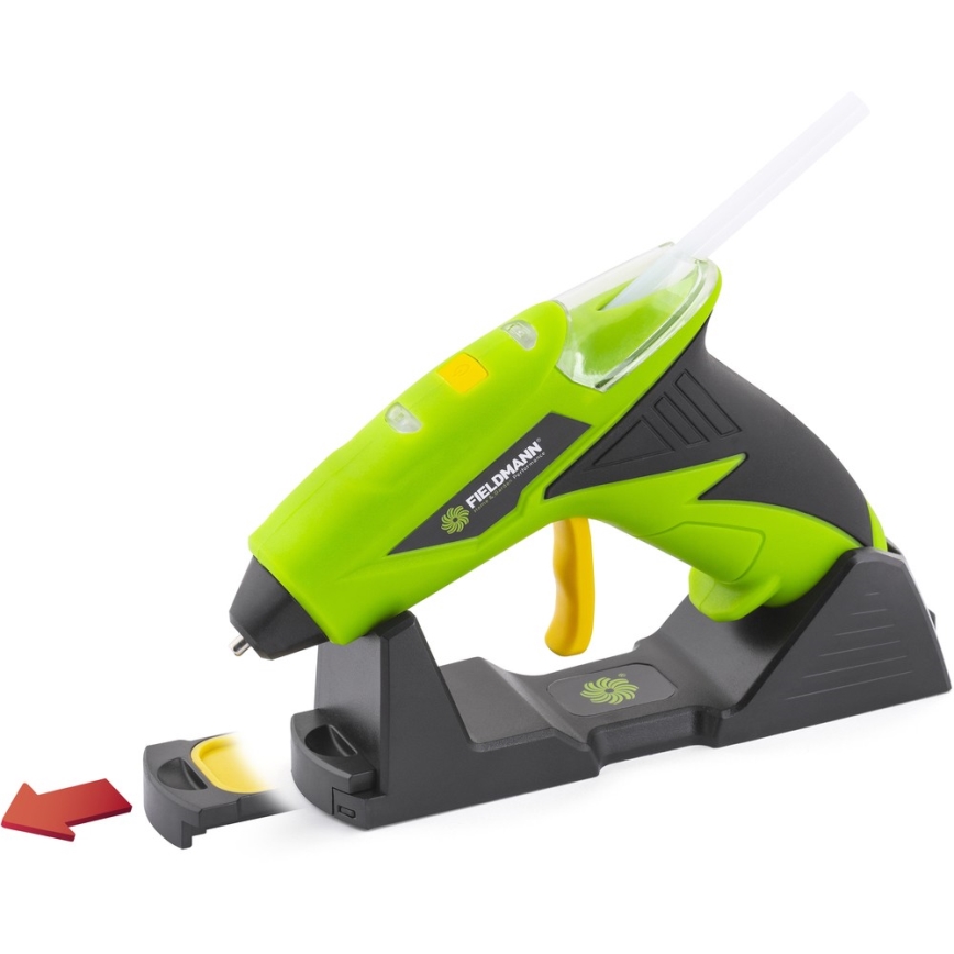 Fieldmann - Pistola de cola quente sem fios 4V 1500 mAh verde