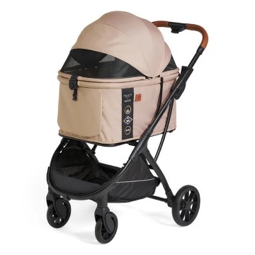 Fikago - Carrinho de passeio para cães e gatos AGILE HUGGY bege