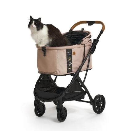 Fikago - Carrinho de passeio para cães e gatos AGILE HUGGY bege
