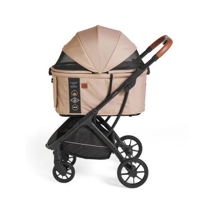 Fikago - Carrinho de passeio para cães e gatos AGILE HUGGY bege