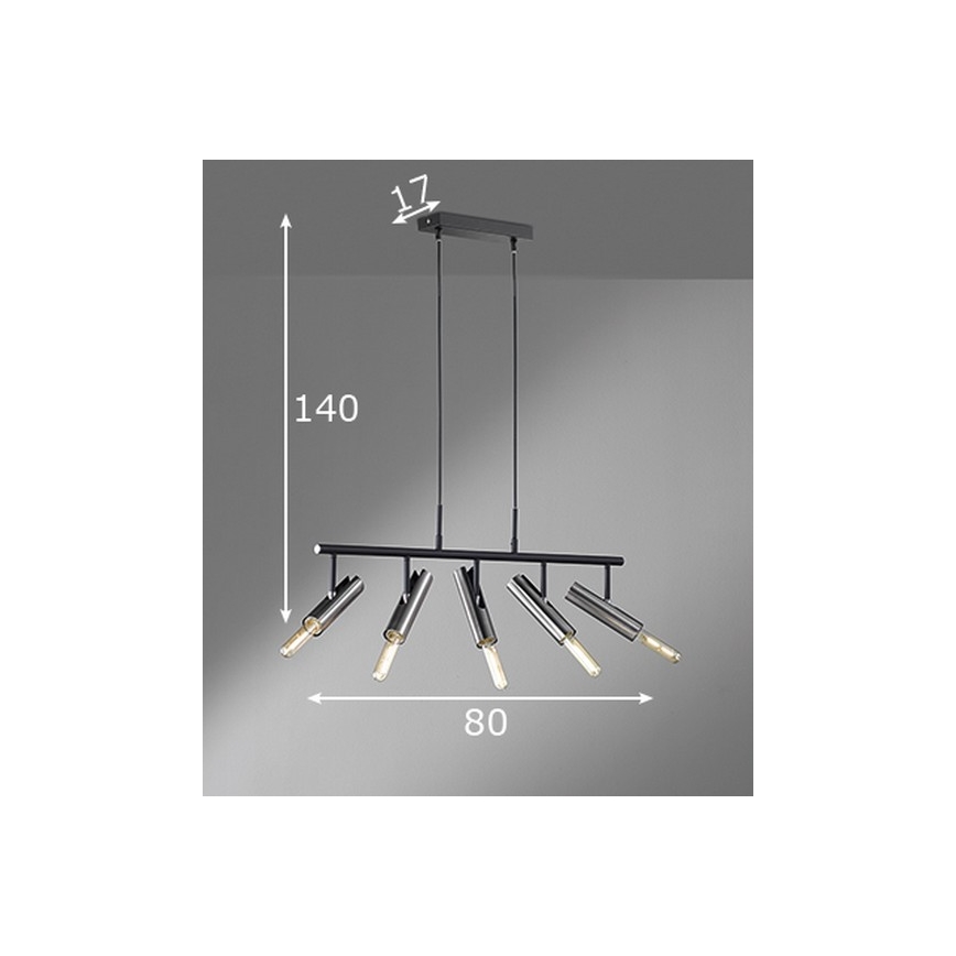 Fischer & Honsel 60369 - Candelabro suspenso DEAN 5xE27/25W/230V