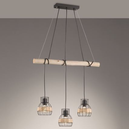 Fischer & Honsel 60798 - Candelabro suspenso STRAW 3xE27/40W/230V