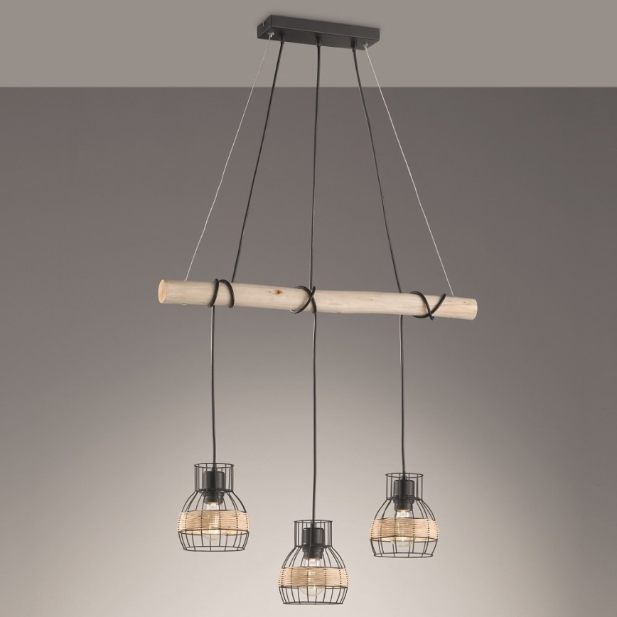 Fischer & Honsel 60798 - Candelabro suspenso STRAW 3xE27/40W/230V